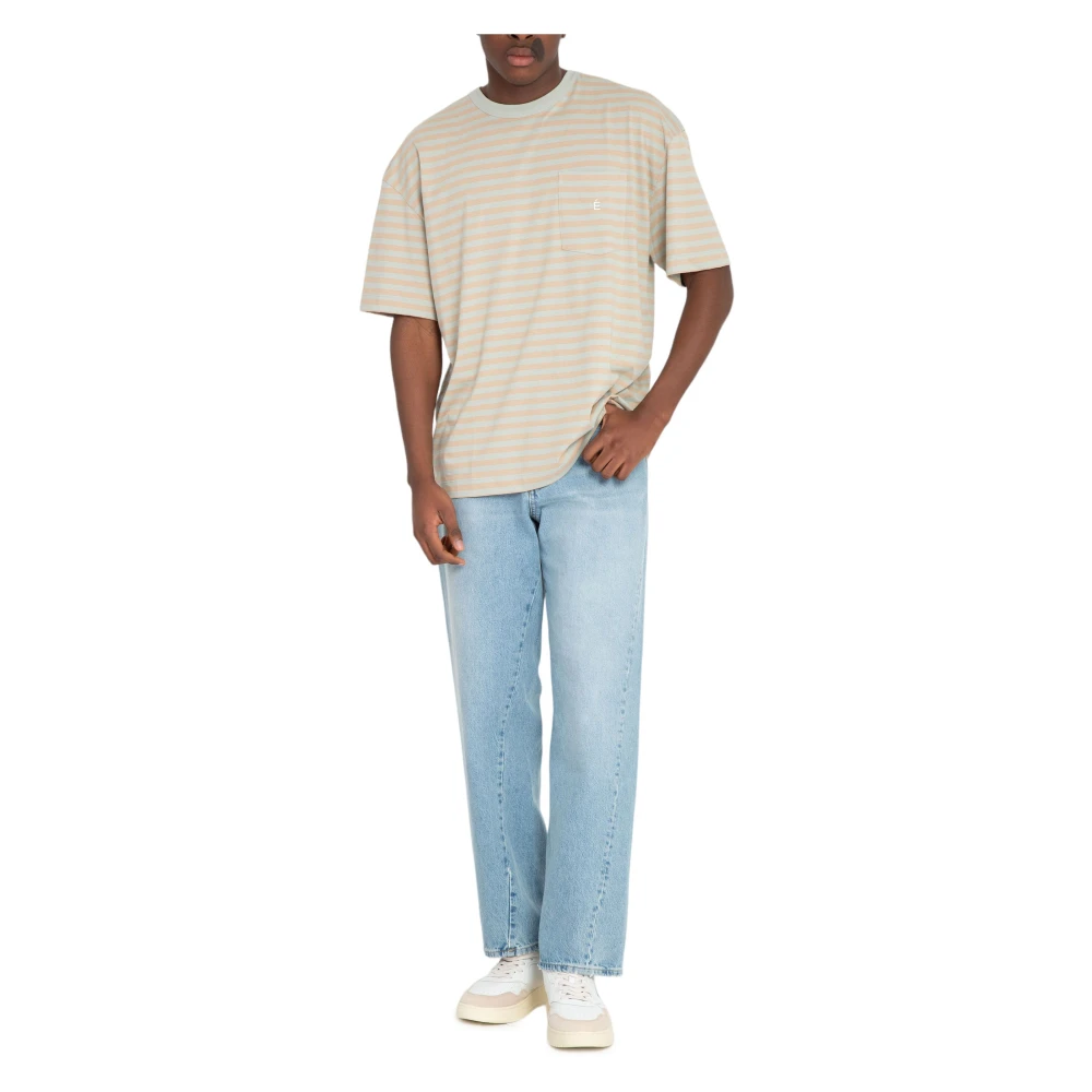 Études Gestreepte Accent Tee in Zand Beige Heren
