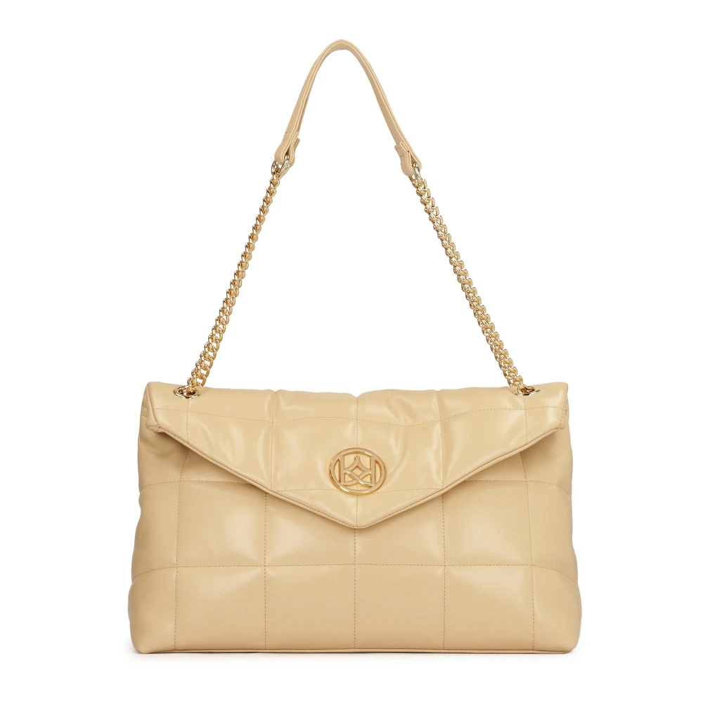 Kazar Gestikte patroon leren handtas Beige Dames