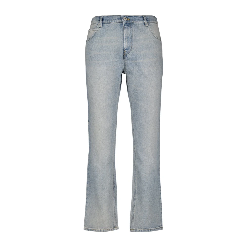 Courrèges Rechte Pijp Denim Jeans Blauw Gewassen Blue Heren