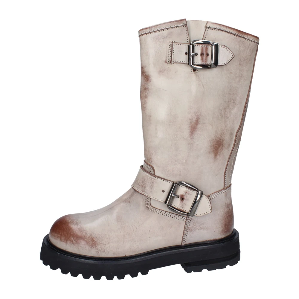 Moma Women's Brown Vintage Leather High Boots - High Boots - 4 Uk - Shoes