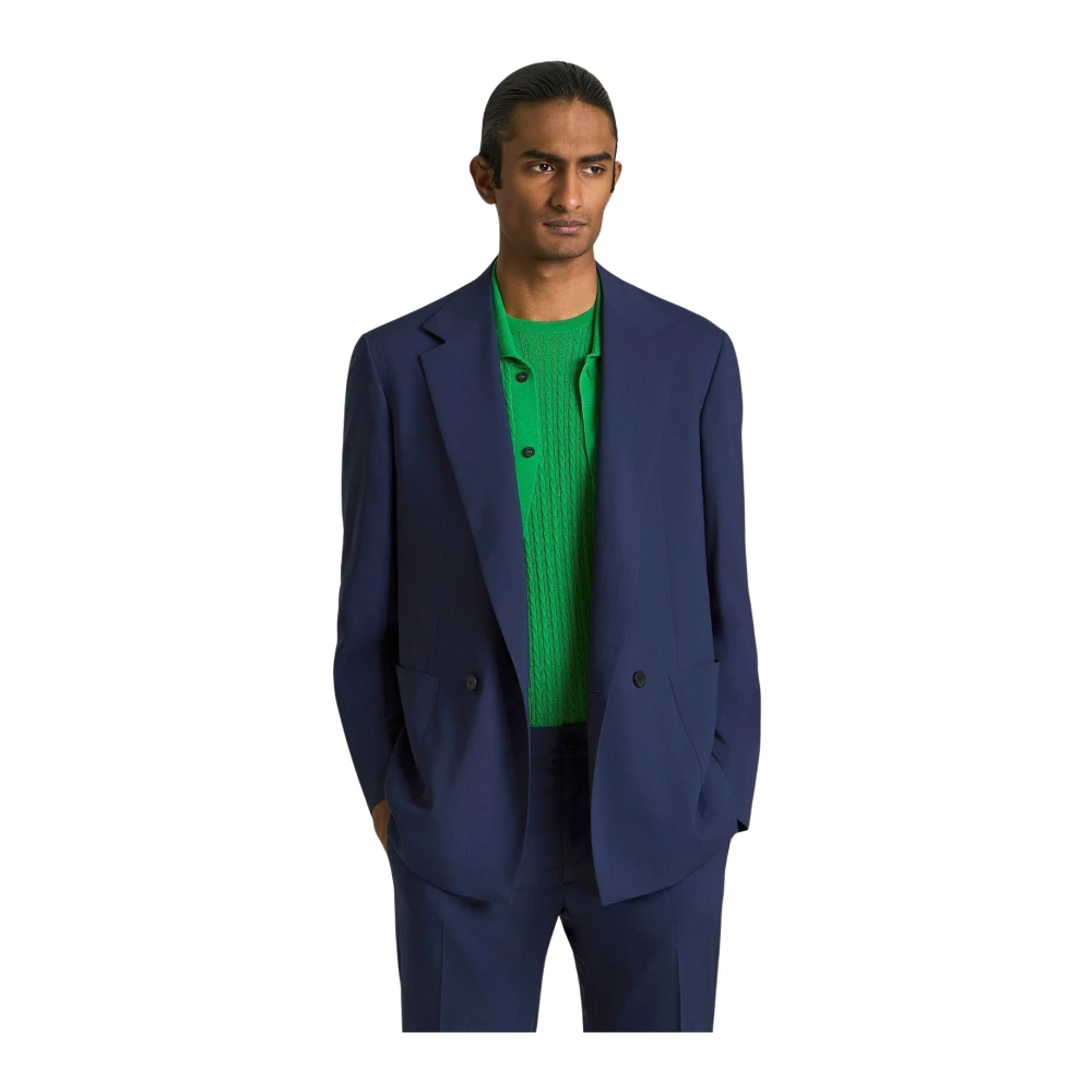 Kiton Gedestructureerd Technisch Stoffen Pak Blue Heren
