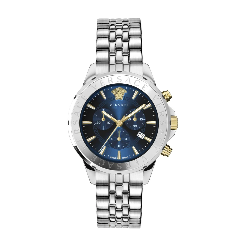 Versace Men's Gray Chronograph Signature Watch Blue - Watches - One Size - Accessories