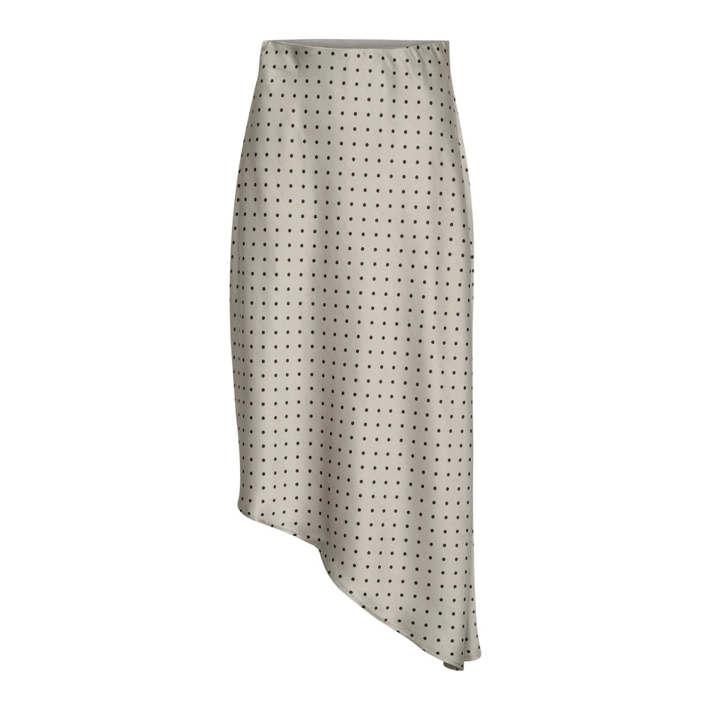 Kaffe Asymmetrische Rok in Grijs Zwart Stip Gray Dames