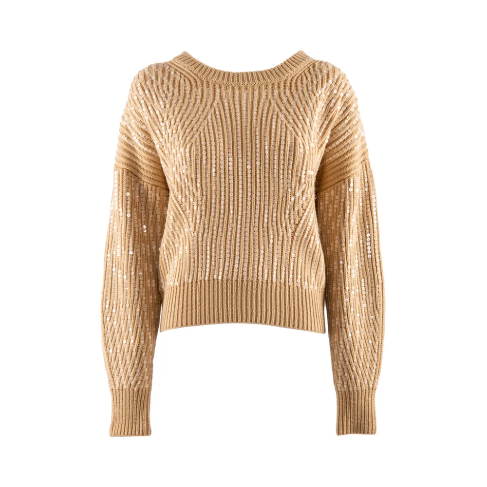 Nenette Paillet Wol Trui Kameel Brown Dames