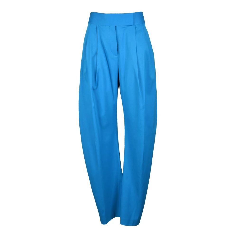 The Attico Women's Blue Tapered Trousers, S, Trousers