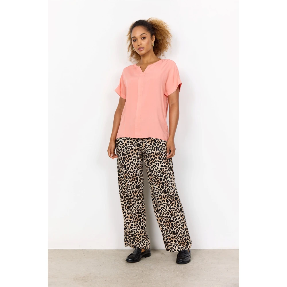 Soyaconcept Perzik V-hals T-shirt met korte mouwen Orange Dames