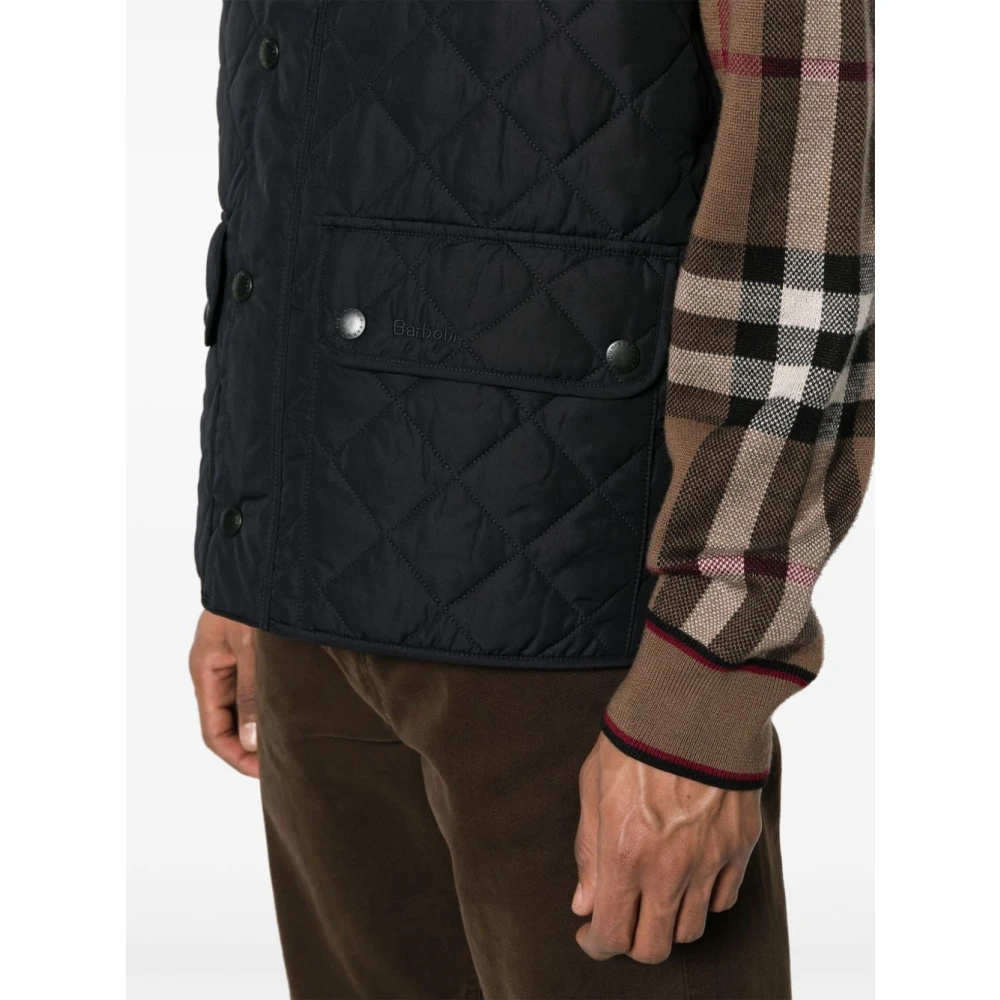 Barbour Blauw Gewatteerd Mouwloos Jack Blue Heren