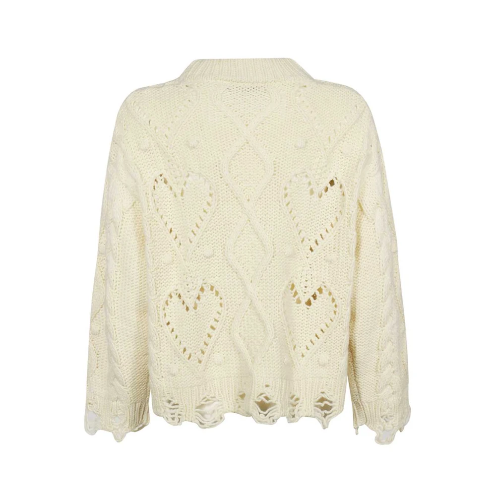 Gcds Geborduurd Logo Crew-Neck Sweater White Dames
