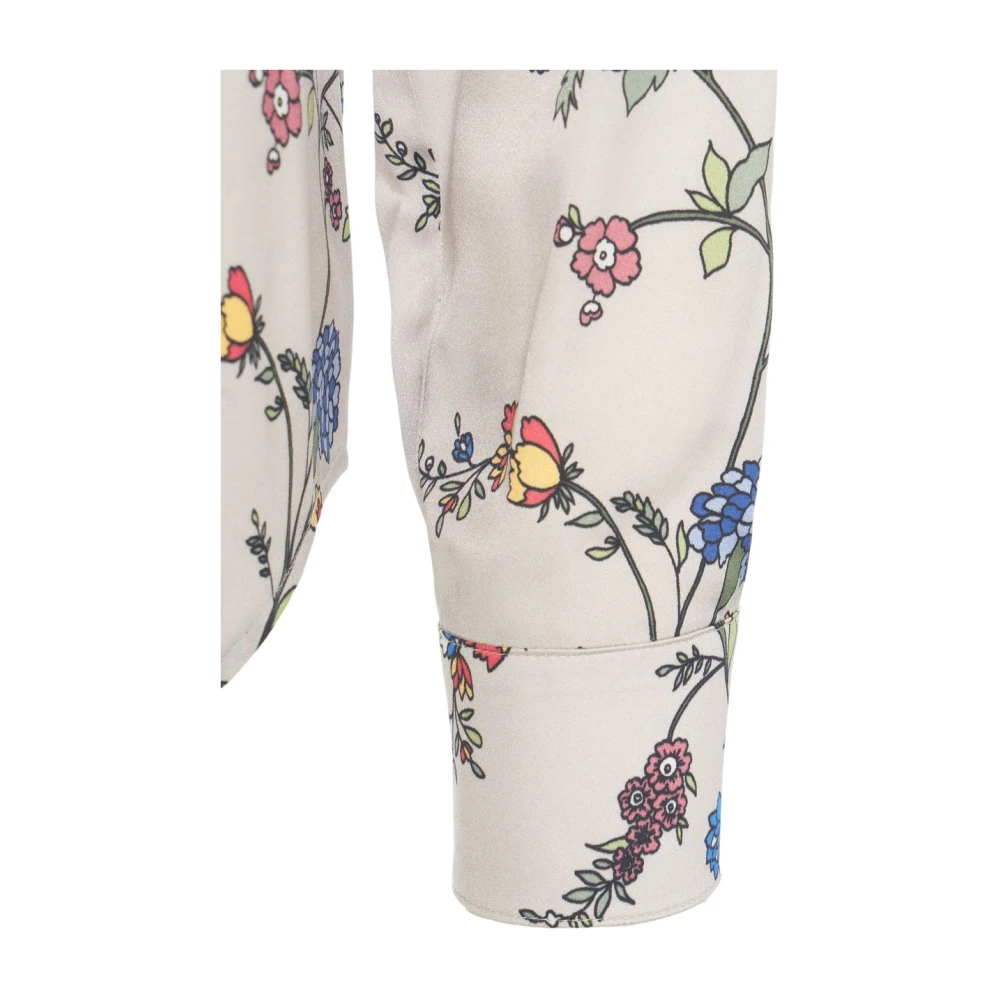 Himon's Grijze Bloemen Zijden Blouse Elegante Stijl Multicolor Dames