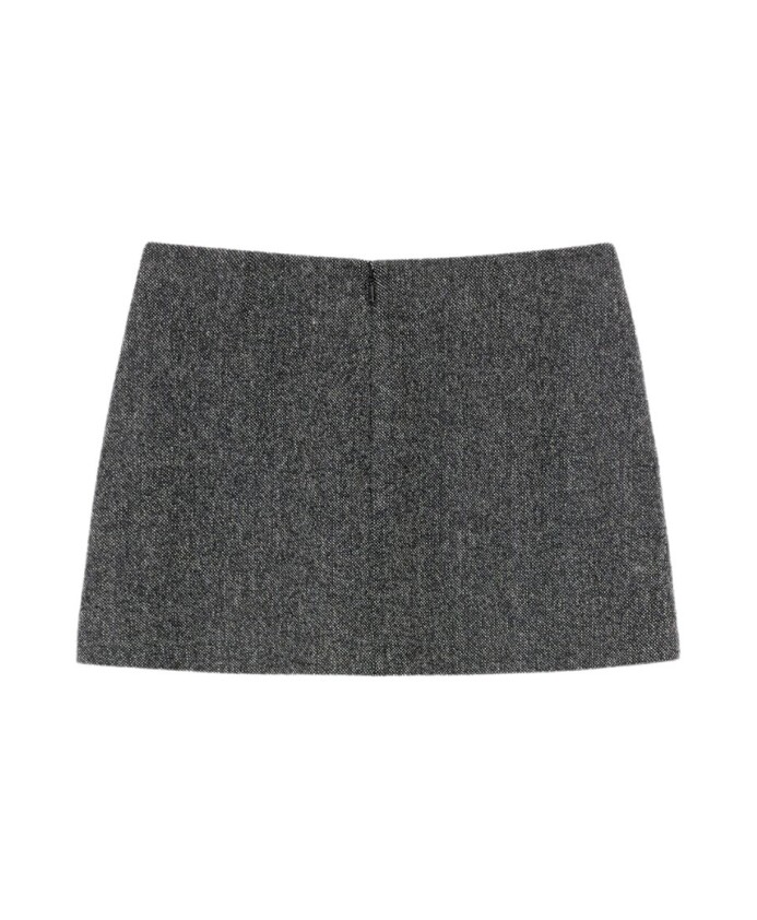jupe-mini-a-line-en-tweed-gris