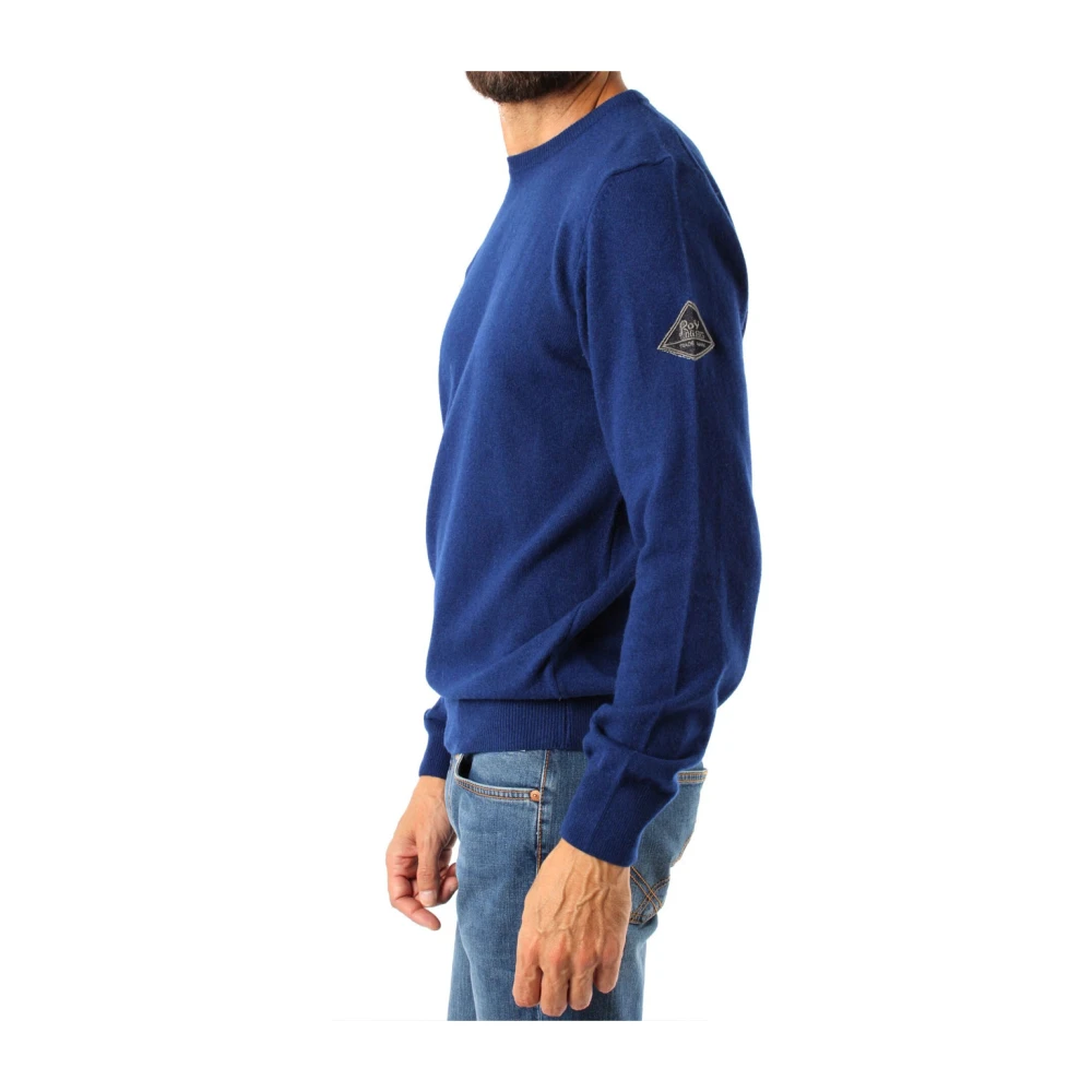 Roy Roger's Kasjmierwollen Trui Raglanmouw Blue Heren