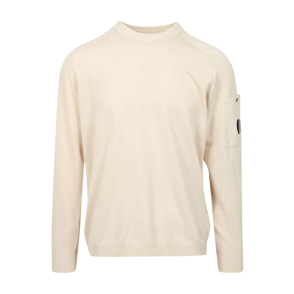 C.p. Company Men's Beige Round-Neck Knitwear - Round-Neck Knitwear - S - Knitwear