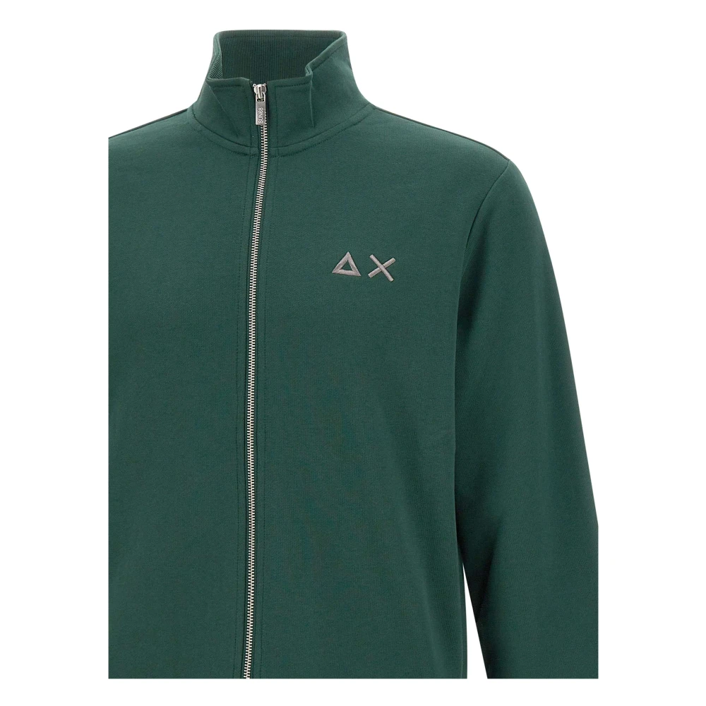 Sun68 Bosgroene Katoenen Sweatshirt met Rits Green Heren