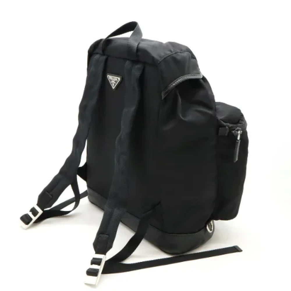 Prada Vintage Pre-owned Canvas backpacks Black Dames