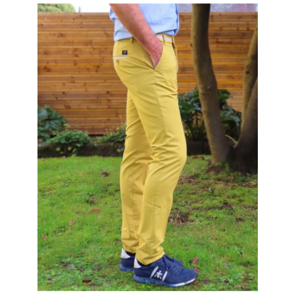 Mason's Slim Fit Torino University Broek Yellow Heren