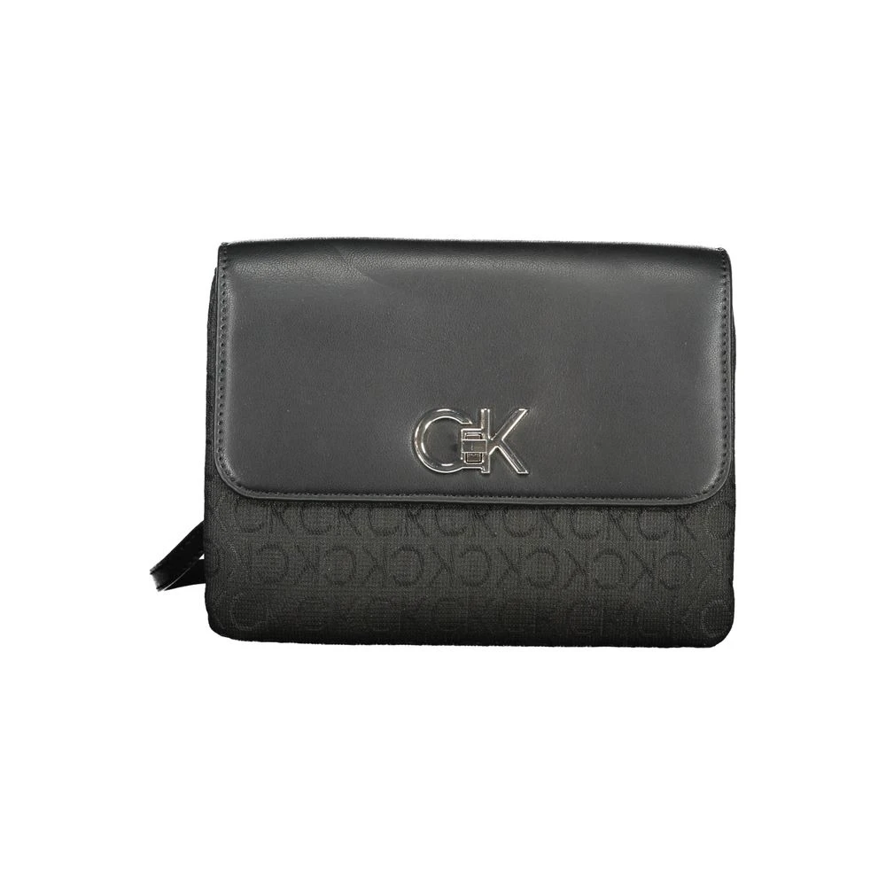 Calvin Klein Women's Black Polyester Handbag With Chain Handle
