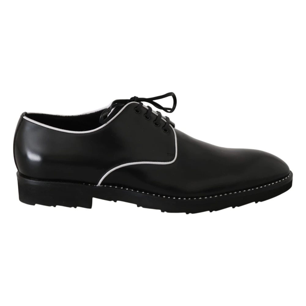 Dolce & Gabbana Men's Black Elegant Leather Derby Shoes