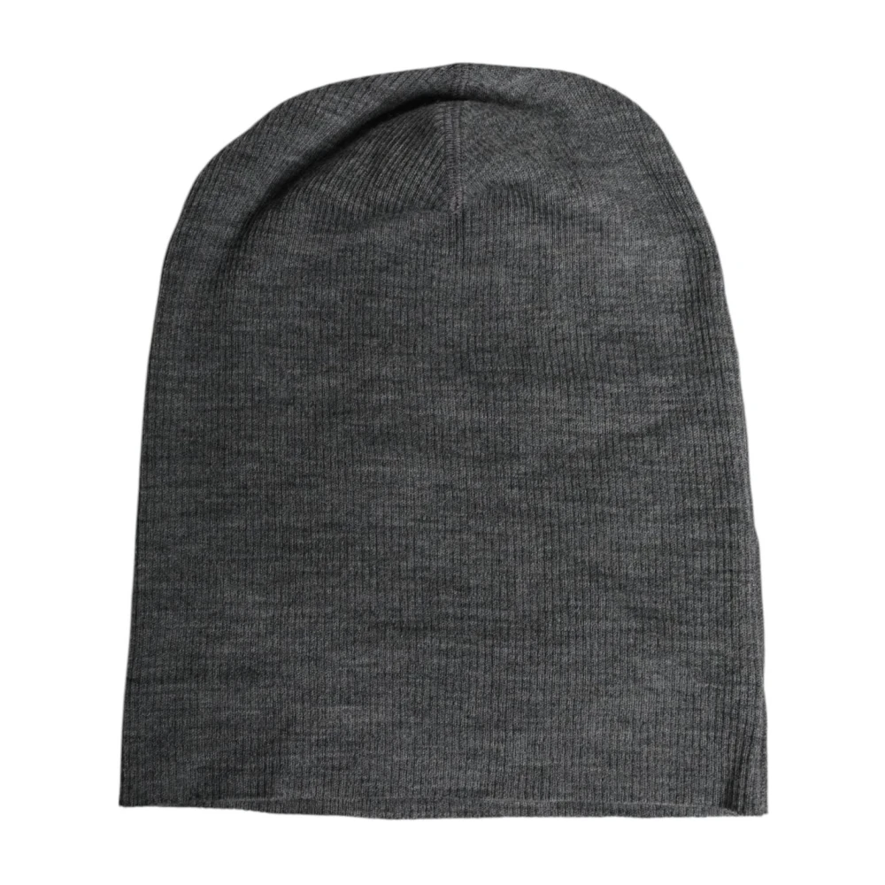 Dolce & Gabbana Men's Gray Luxury Wool Blend Beanie Cap