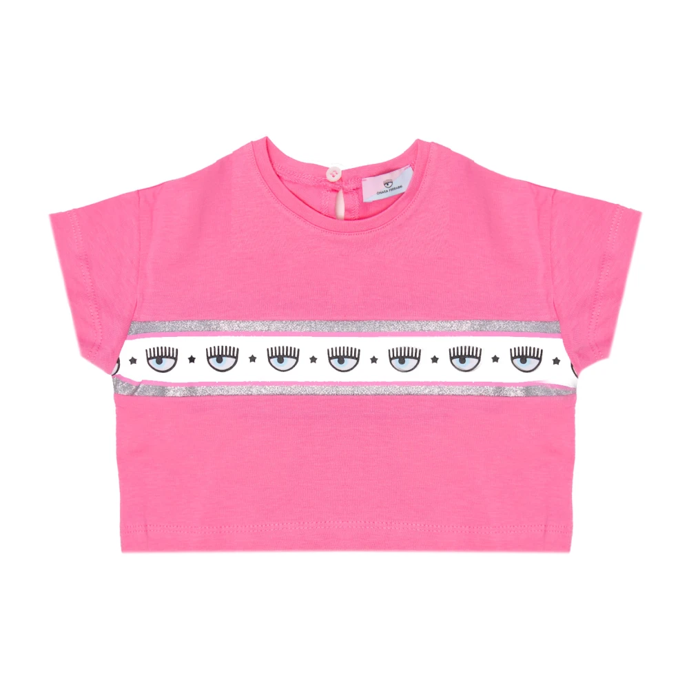 Chiara Ferragni Collection Rosa Crewneck T-shirt med Print Pink, Flicka