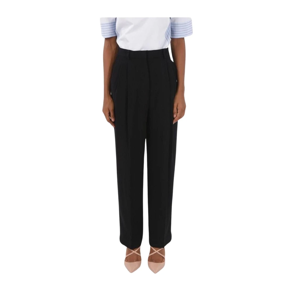 TORY BURCH Elegante Zwarte Plooibroek Black Dames