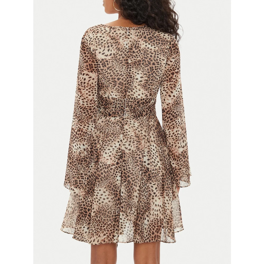 Guess Mini Cheetah Print Jurk Beige Dames