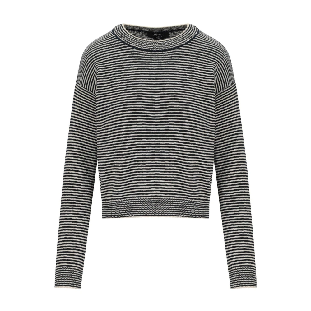 Weekend Max Mara Women's Blue Giovane Crewneck Jumper - Round-Neck Knitwear - L - Knitwear