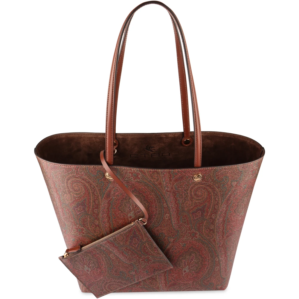 ETRO Essential Maxi Tote met Jacquard Paisley Brown Dames