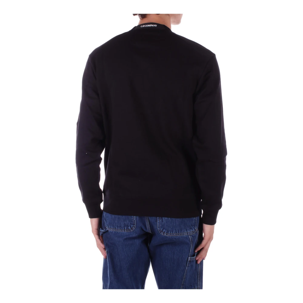C.P. Company Zwarte Logo Sweater met Zijzak Purple Heren