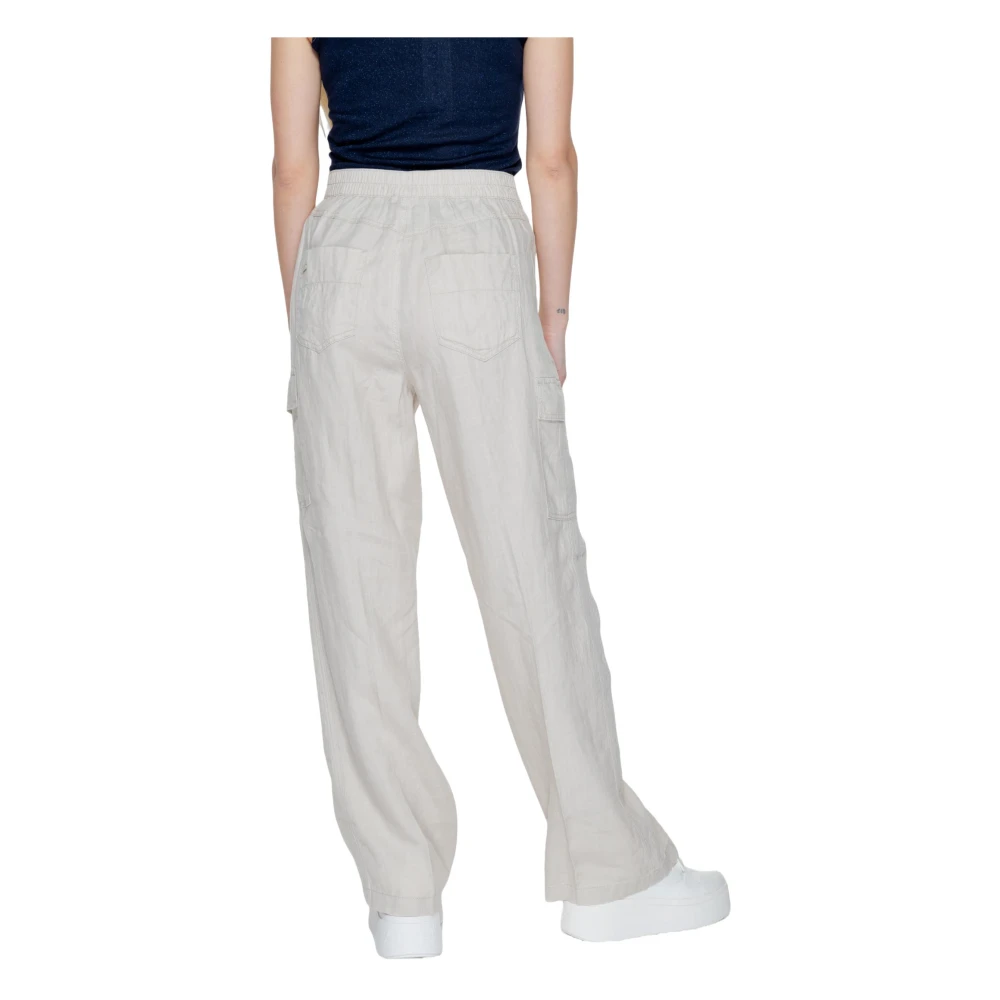 Street One Stijlvolle Linnen Broek met Rits Beige Dames
