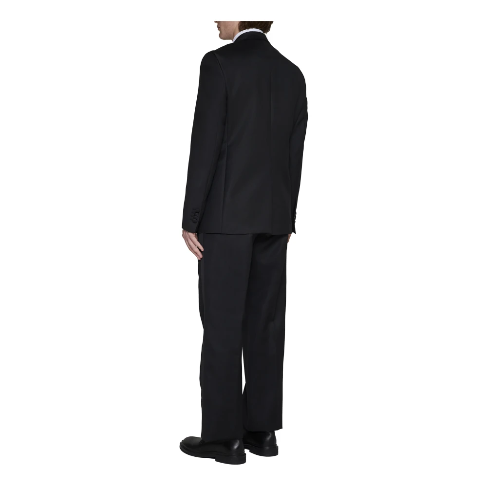 PT Torino Zwart wollen blend jas en broek Black Heren