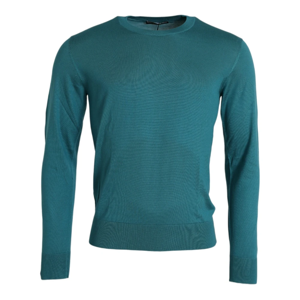 Dolce & Gabbana Zijden Ronde Hals Trui Green Heren