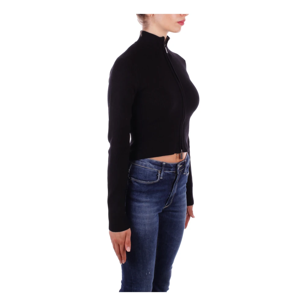Dickies Zwarte Logo Front Zip Sweater Black Dames