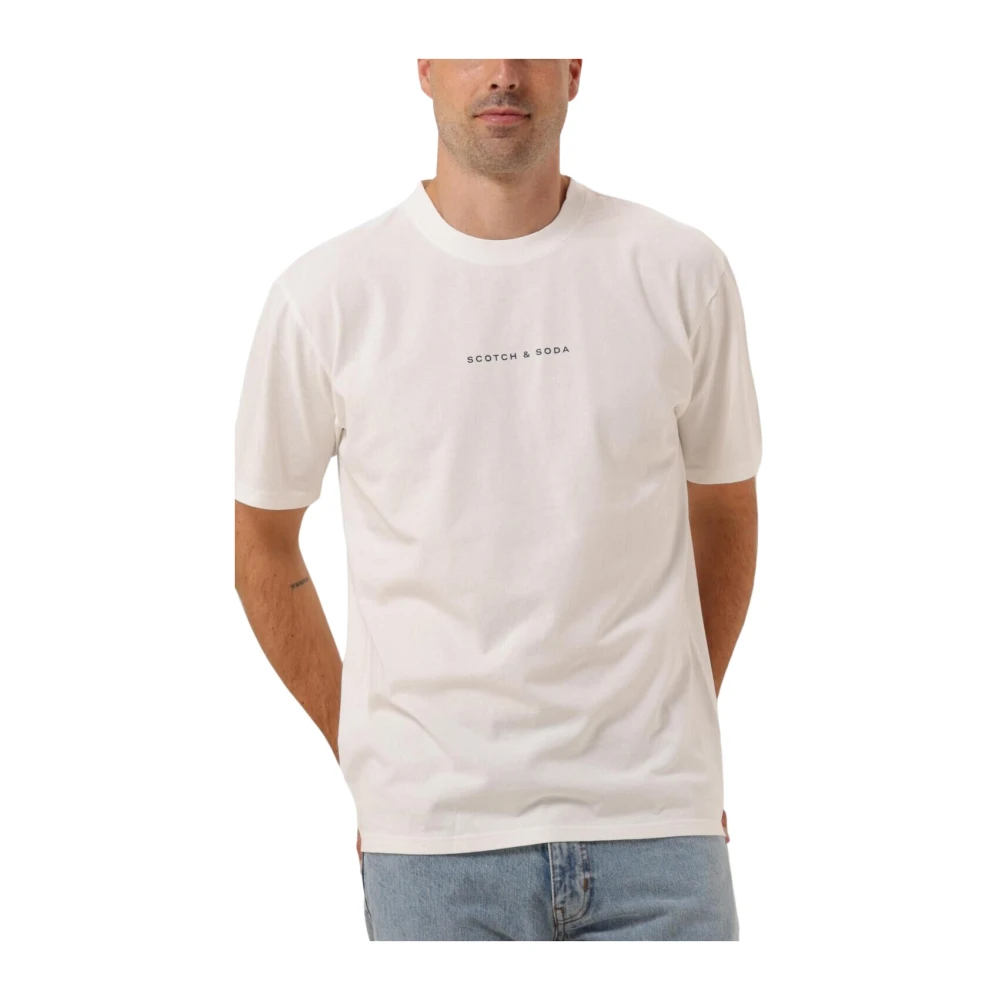 Scotch & Soda Relaxed Fit Applique Artwork T-shirt White Heren