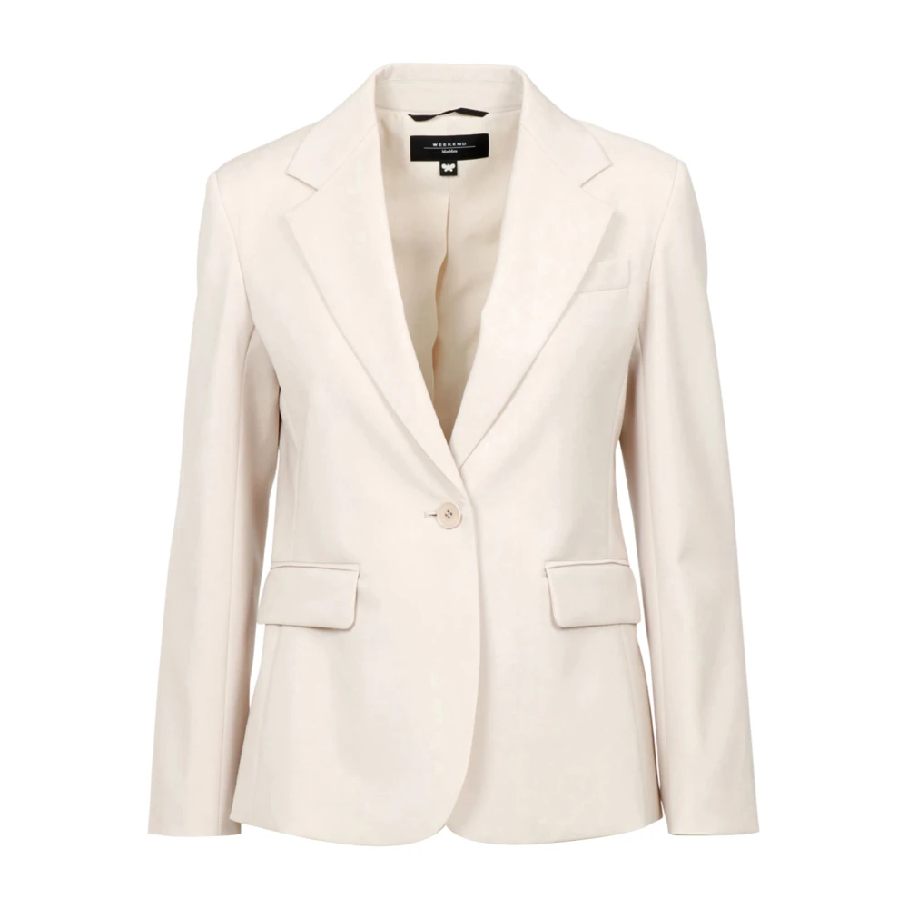 Weekend Max Mara Vrouw Beige Jassen Dames, L, Leer, Blazer