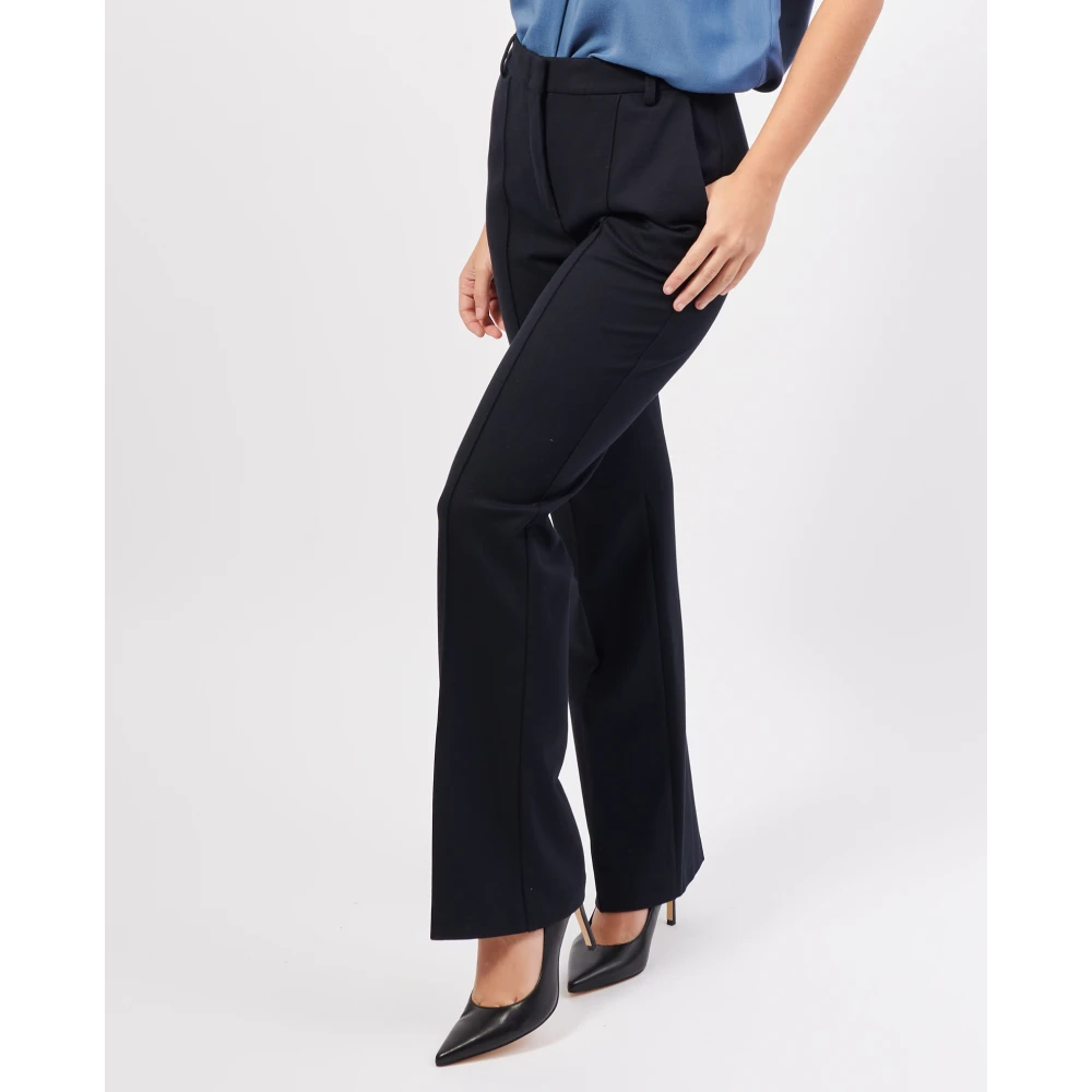 Gerry Weber Hoge Taille Blauwe Broek Rechte Pijp Blue Dames