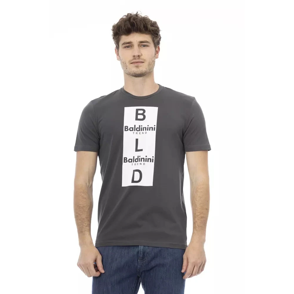 Baldinini Trend Grå Bomulls T-shirt Gray, Herr