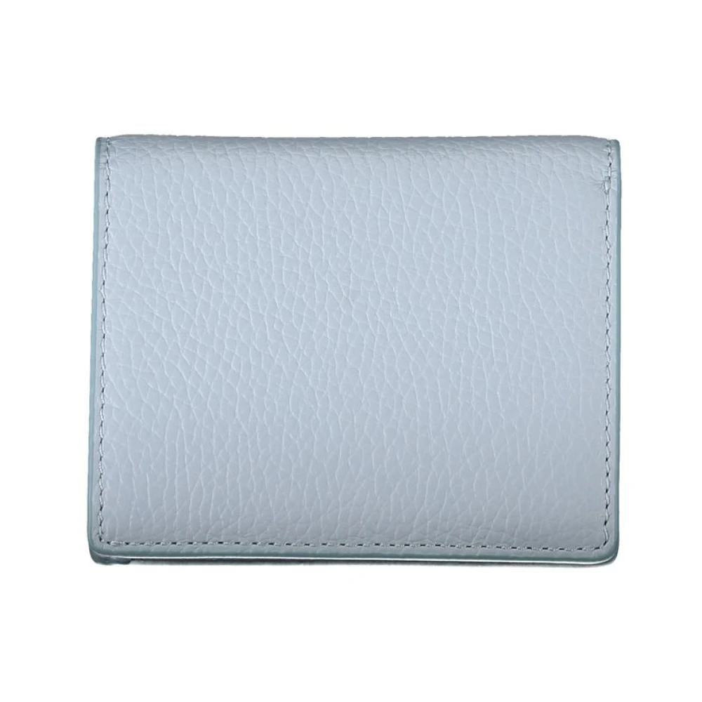 Coccinelle Blauw Leren Portemonnee met Automatische Sluiting Blue Dames