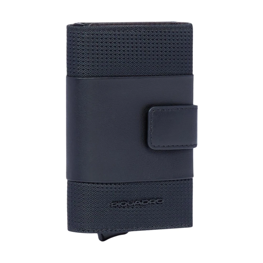 Piquadro Unisex Zwart Creditcardhouder In Metaal