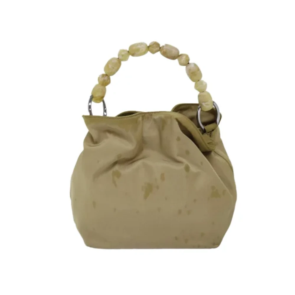 Dior Vintage Pre-owned Nylon handbags Beige Dames