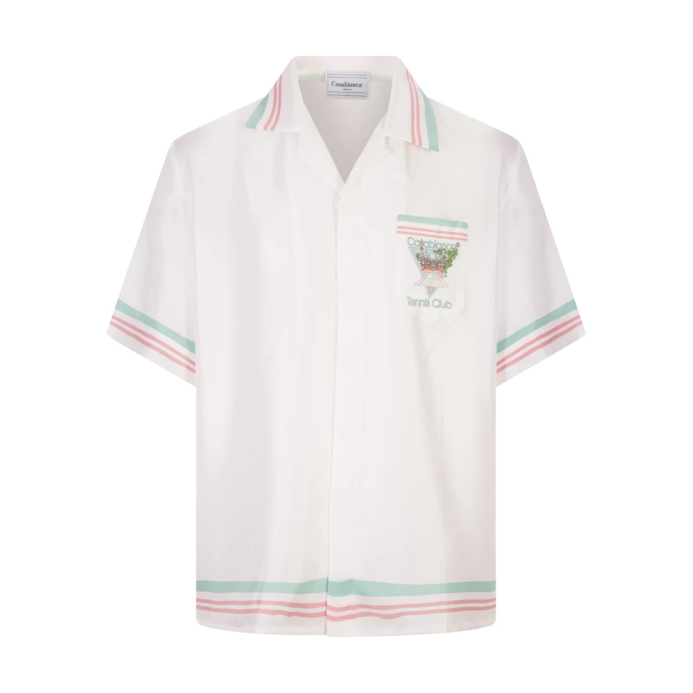 Casablanca Witte Zijden Tennis Club Icon Shirt White Heren