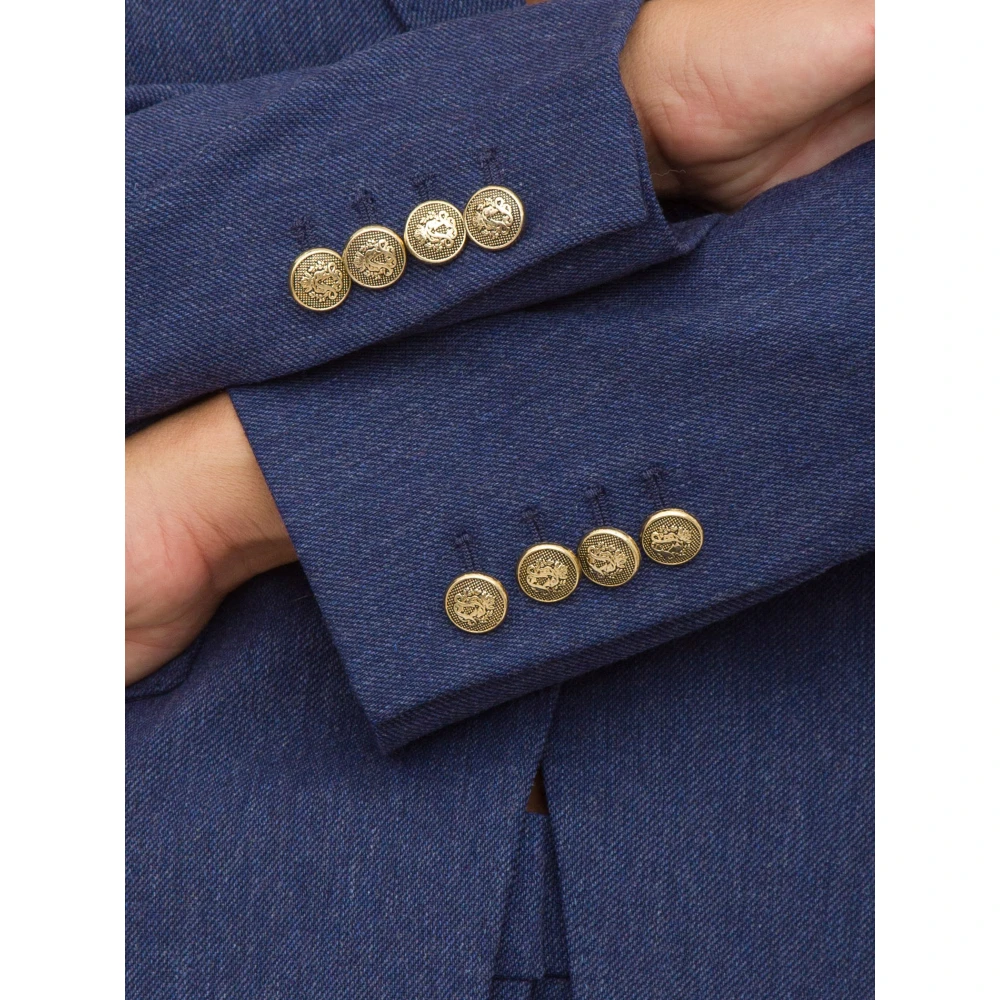 Marella Blauwe Denim Blazer Jas Blue Dames