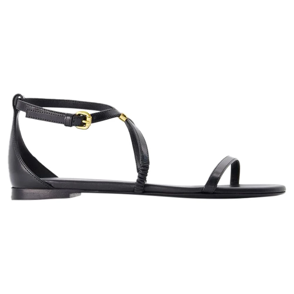 Alexander Mcqueen Black Leather Harness Flat Sandals - Female - Flat Sandals - 3 Uk - Shoes
