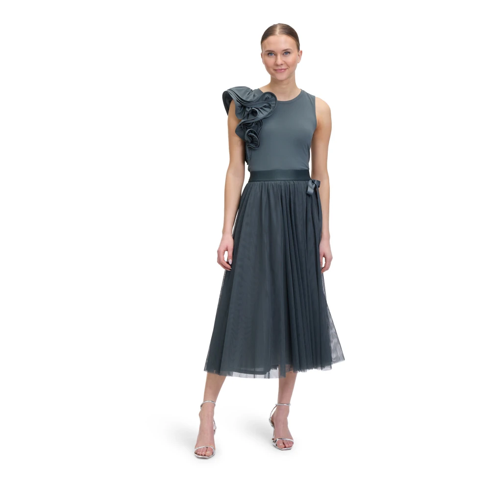 Vera Mont Elegant Ruffle Blouse Gray Dames