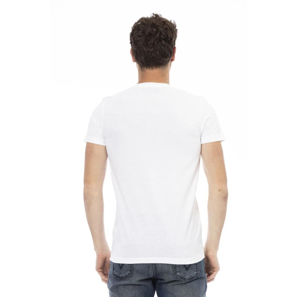 Trussardi Korte Mouw V-hals T-shirt White Heren