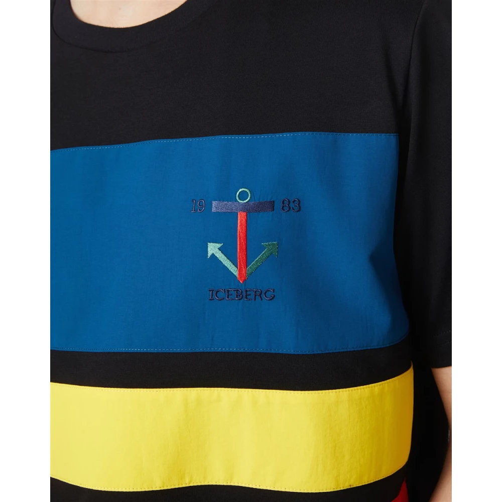 Iceberg Zwart T-shirt uit de Re-Edit collectie Multicolor Heren