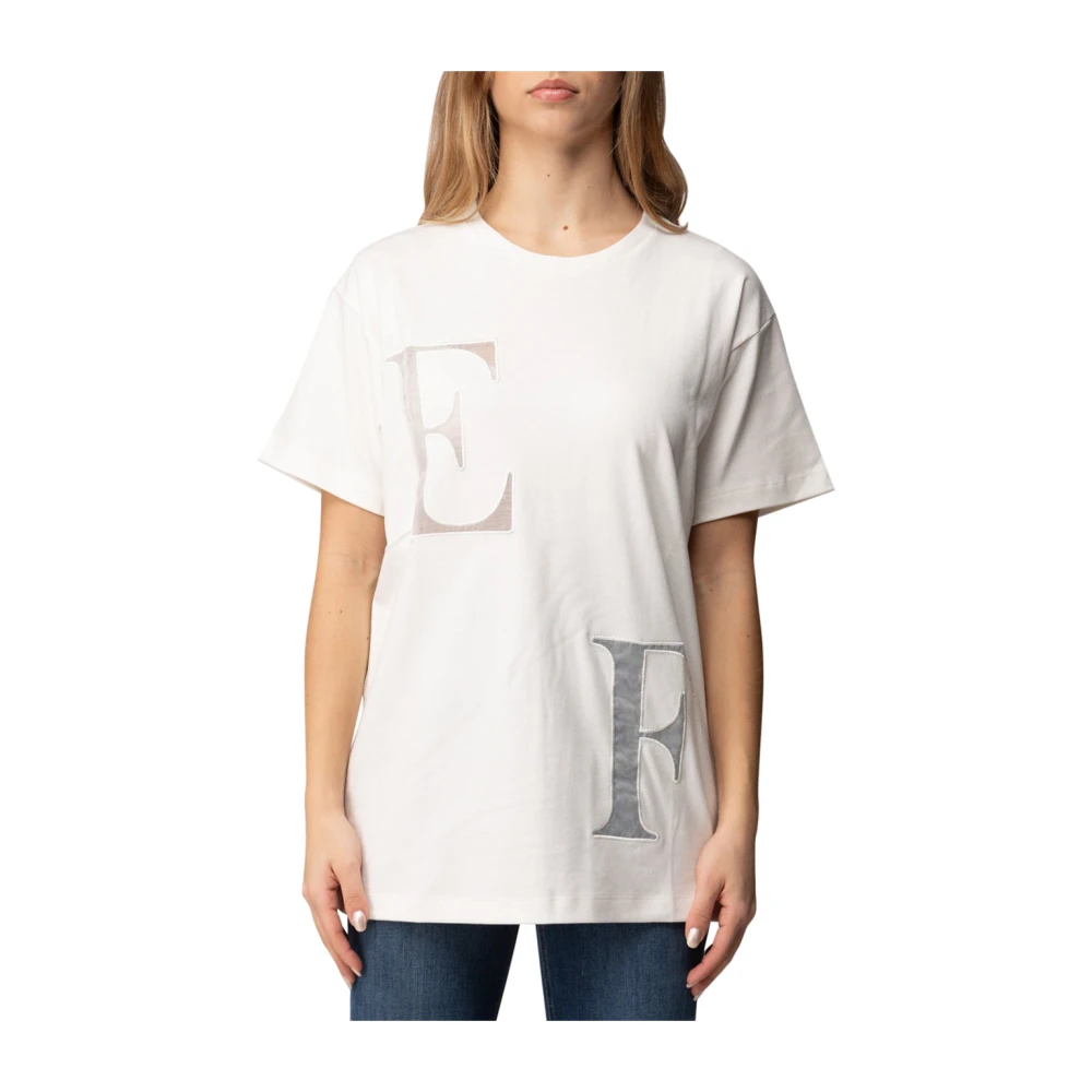 Elisabetta Franchi White T-Shirts, Female, Xs, Avorio T-Shirt