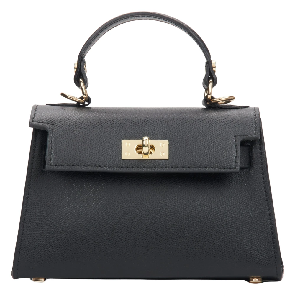 Estro Zwarte Satchel Handtas voor vrouwen gemaakt van Premium Italiaans Echt Leer Black Dames