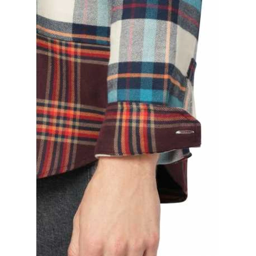 Paul Smith Patchwork Geruite Overhemd Blauw Wit Rood Multicolor Heren