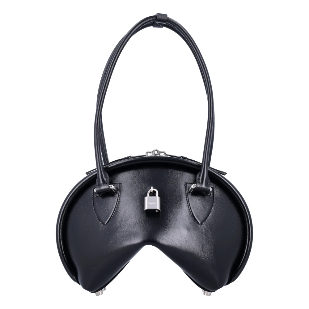 Acne Studios Zwarte leren schoudertas Bowlina Black Dames
