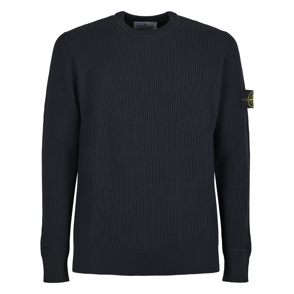 Stone Island Men's Blue Round-Neck Knitwear,, Jumpers For Large
